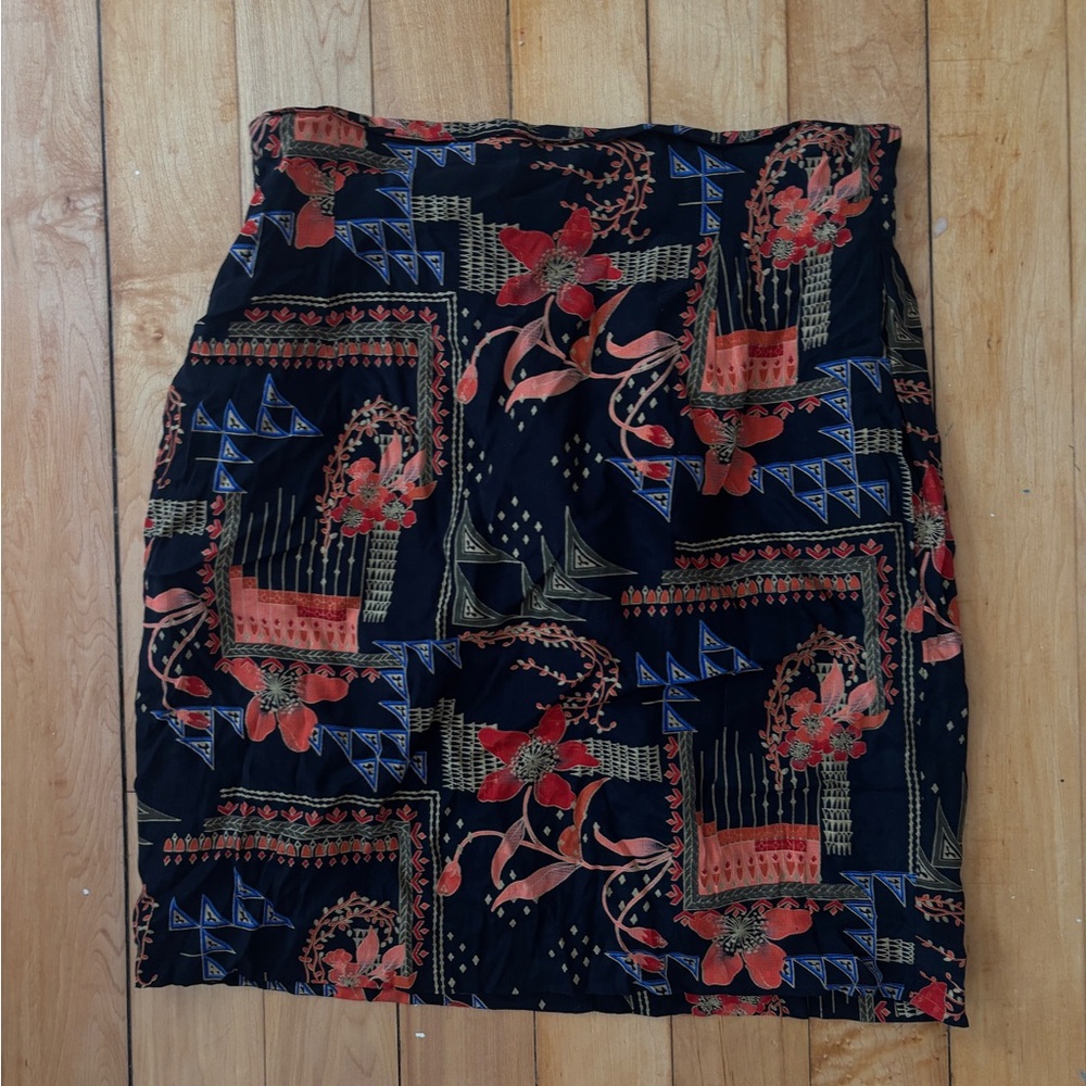 vintage floral patterned pencil skirt